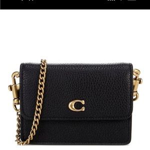 Coach Half Flap Leather Card Case NWT